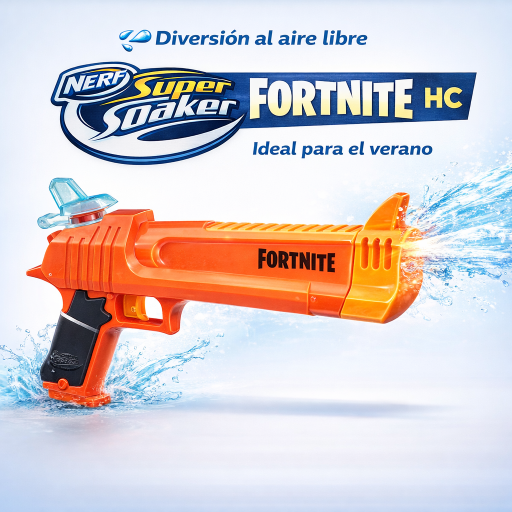 Nerf Super Soaker Fortnite HC Pistola Lanza Agua Hasbro Naranja - Imagen 3
