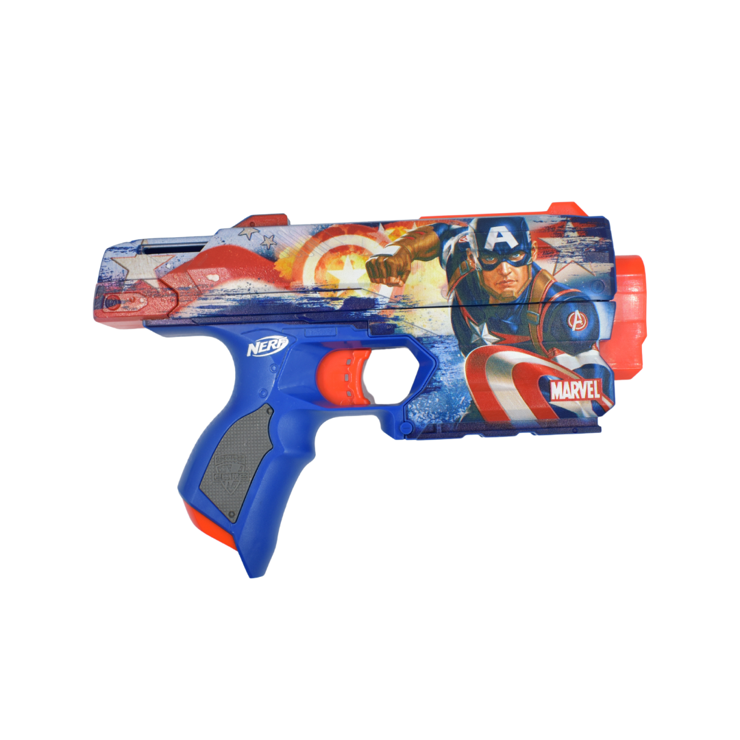 Lanzador Nerf Capitán América Marvel con Funda y 10 Dardos - Imagen 3
