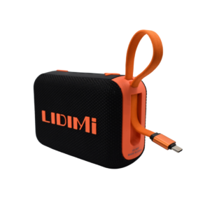 Parlante Bluetooth Lidimi LD-S857 de 50W con correa naranja.