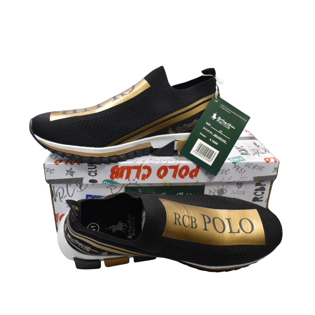 Zapatillas Polo Club Hombre Negras Gold | Tallas 41-42 - Imagen 4